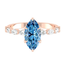 Load image into Gallery viewer, Paula Marquise Ocean Blue Diamond
