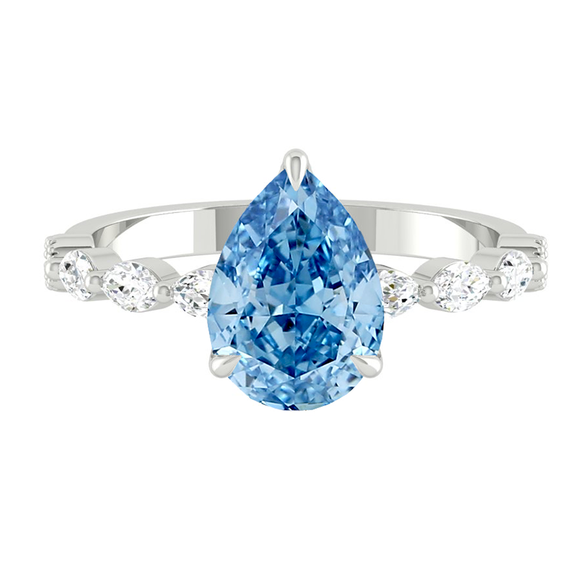 Paula Pear Ocean Blue Diamond