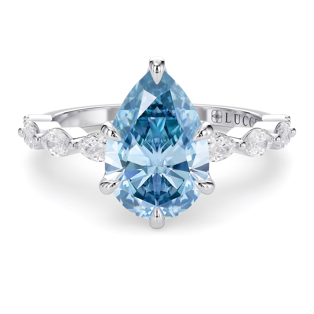 Lucce Paula Pear Ocean Blue Diamond