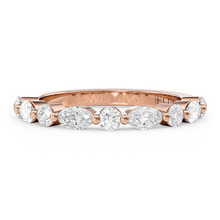 Load image into Gallery viewer, LUCCE Alternating Marquise and Round Diamond Wedding Ring in Gold or Platinum
