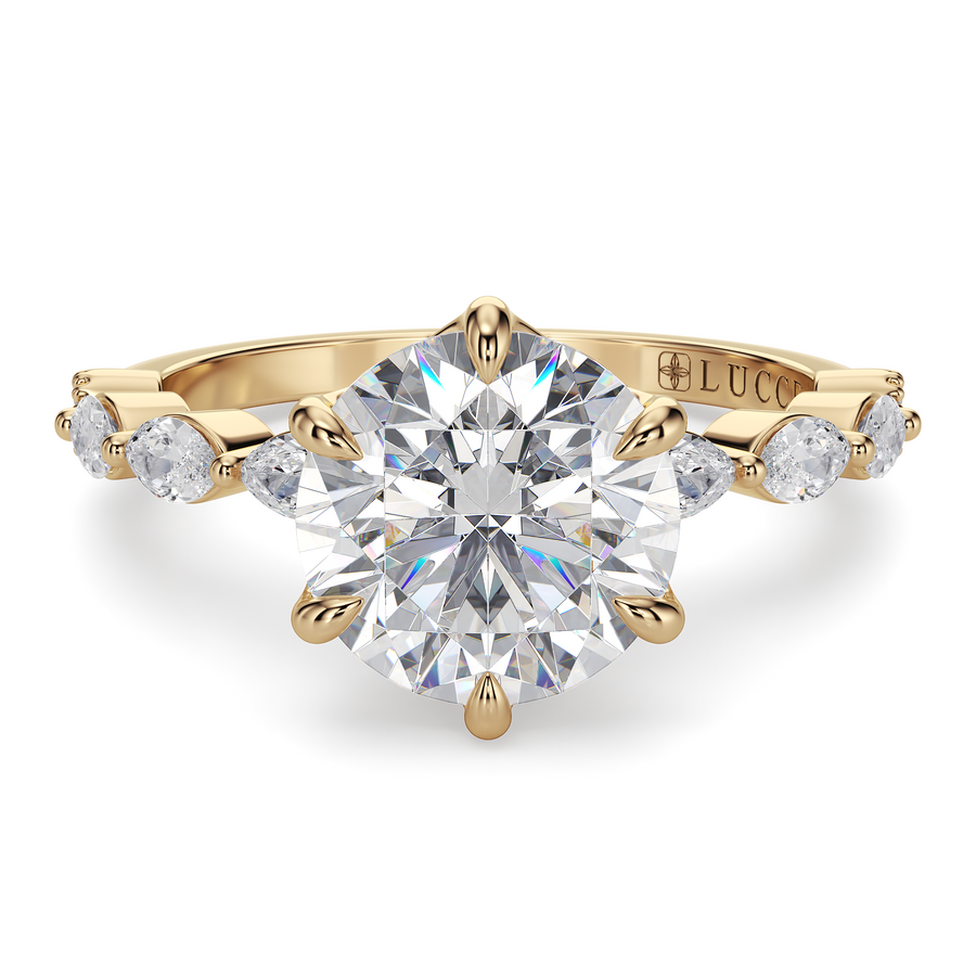 Load image into Gallery viewer, LUCCE MARCHESA™ Round Celeste Moissanite 1.06ct 14K Yellow Gold
