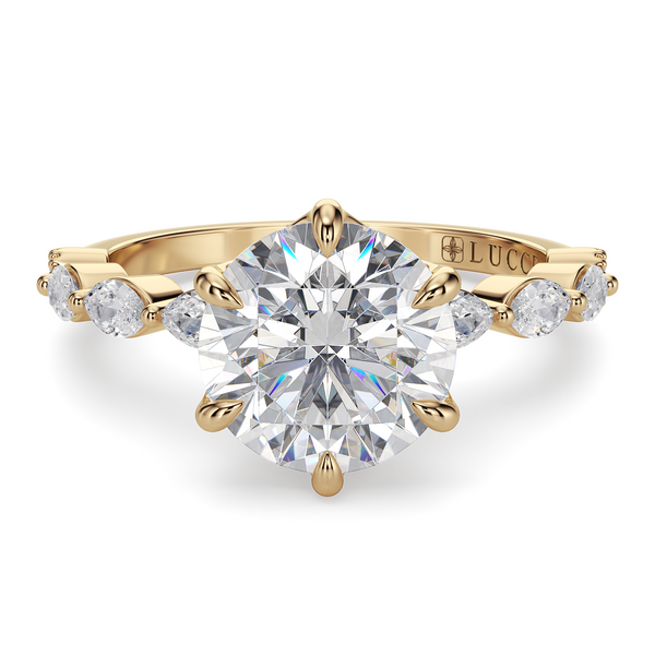 LUCCE MARCHESA™ Round Celeste Moissanite 1.06ct 14K Yellow Gold
