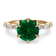LUCCE MARCHESA™ Round AURORA™ Green Emerald 1.00ct 14K Yellow Gold