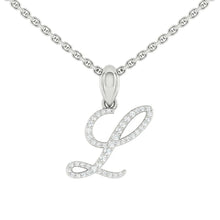 Load image into Gallery viewer, Personalized Necklace &quot;L&quot; Lab Diamond 14K White Gold
