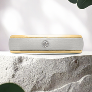 LUCCE NUFELLI™ Mi 5mm 0.02ct Natural Diamond 14K White Gold and 14K Yellow Gold