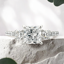 Load image into Gallery viewer, Lucce Sophia Pavé Princess Lab Diamond 1.32ct E VS1 Ex IGI 14K White Gold
