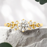 LUCCE ELLIA™ Round Lab Diamond 0.51ct D VVS2 Id IGI 14K Yellow Gold