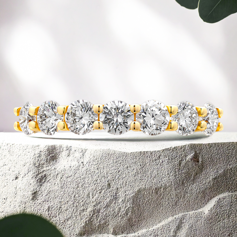 Load image into Gallery viewer, LUCCE RIVERA™ 7-Stone 1.19ctw Lab Diamond 18K Yellow Gold
