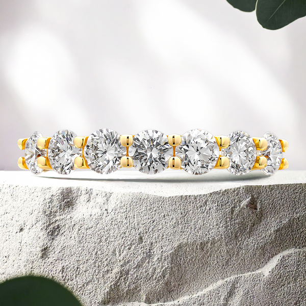 LUCCE RIVERA™ 7-Stone 1.19ctw Lab Diamond 18K Yellow Gold