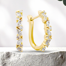 Load image into Gallery viewer, Lucce Marchesa Hoops Earrings 1.25CTW Lab Diamond 14K Yellow Gold
