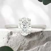 LUCCE AZALEA™ 4-Prong Oval Lab Diamond 1.02ct E VVS2 IGI 14K White Gold