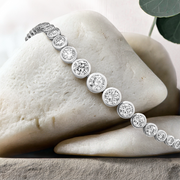 LUCCE CARLA™ Tapered Tennis Bracelet Lab Diamond 4.20ctw (0.52ct D VVS2 Id IGI Center Stone) Platinum