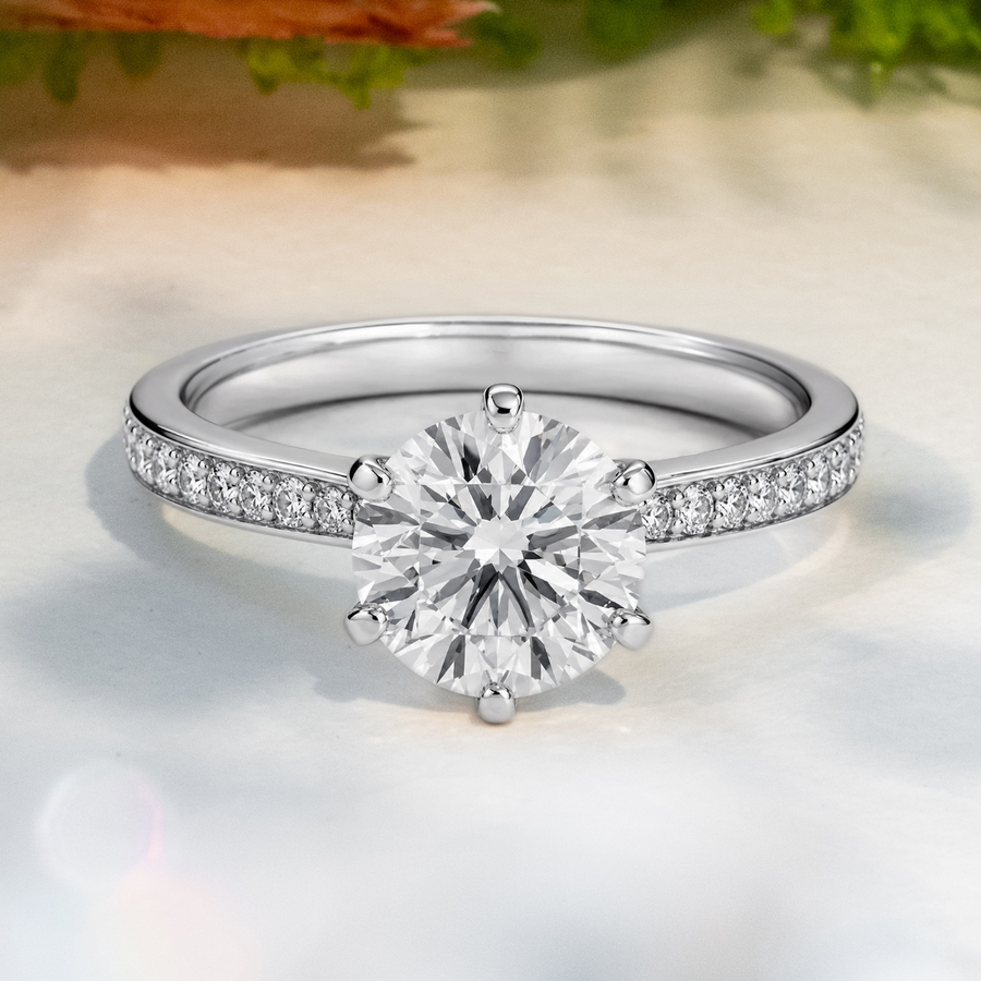 Load image into Gallery viewer, LUCCE ANGELA™ Pavé Round Lab Diamond 1.52ct D VS1 Id IGI Platinum
