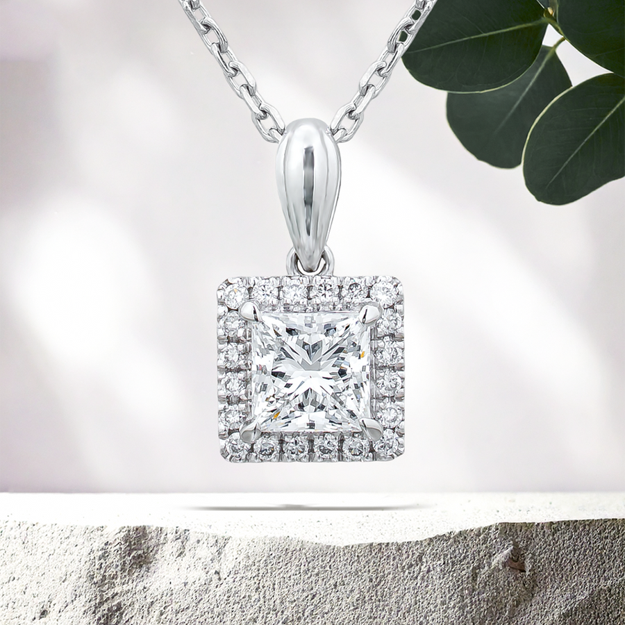 Load image into Gallery viewer, LUCCE MONTEVALLE™ Princess Necklace Lab Diamond 1.27ctw (1.04ct D VS1 Ex IGI Center Stone) Platinum

