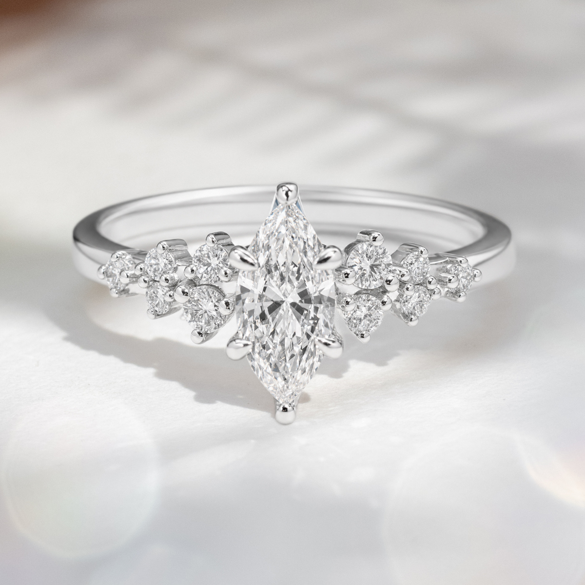 Load image into Gallery viewer, LUCCE ELLIA™ Marquise Lab Diamond 0.51ct D VVS2 IGI 14K White Gold
