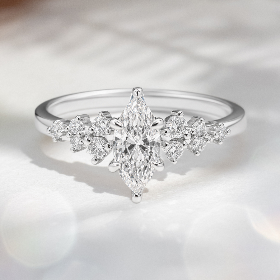 Load image into Gallery viewer, LUCCE ELLIA™ Marquise Lab Diamond 0.51ct D VVS2 IGI 14K White Gold
