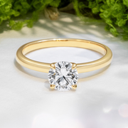 LUCCE LUCIA™ 4-Prong Round Lab Diamond 1.05ct D VS1 Id IGI 14K Yellow Gold