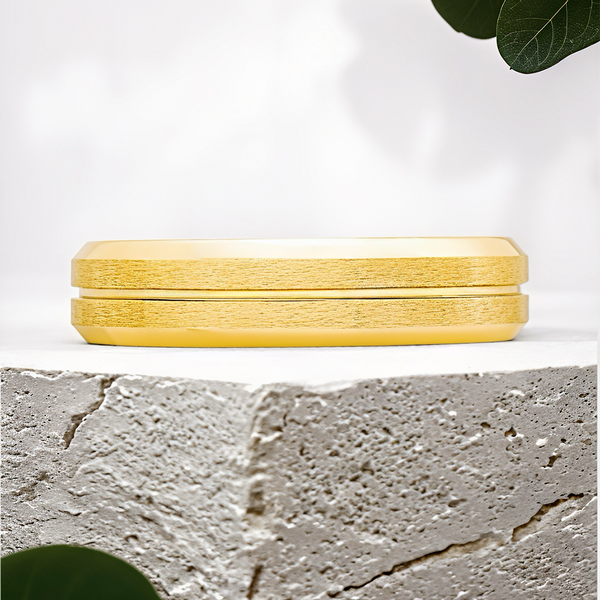 Lucce Philip Brushed 5mm 14K Yellow Gold