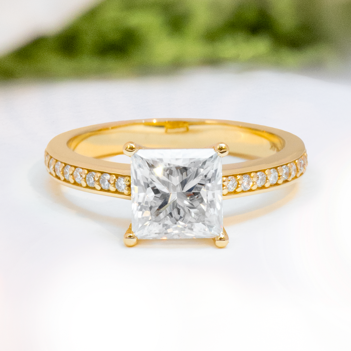 Load image into Gallery viewer, LUCCE KAELA™ Princess CELESTE™ Moissanite 1.50ct 14K Yellow Gold
