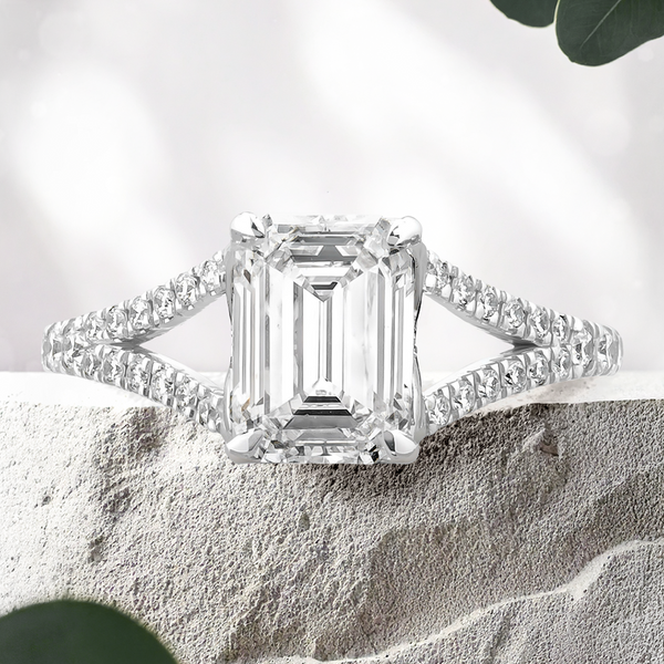 Lucce Lara Emerald Lab Diamond 1.64ct D VVS2 Ex IGI Platinum