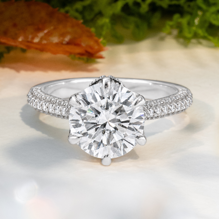 Load image into Gallery viewer, LUCCE AZALEA™ Luxe Round 3.00ct CELESTE™ Moissanite Platinum
