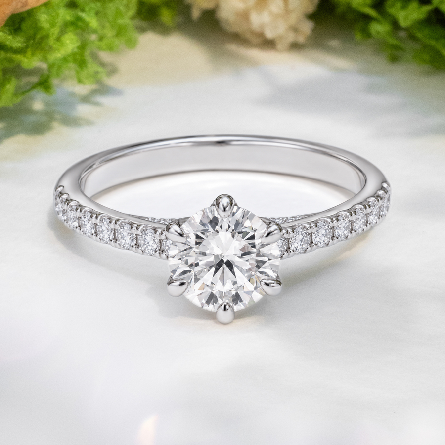Load image into Gallery viewer, LUCCE AZALEA™ Pavé Round Lab Diamond 1.02ct D VS1 Id IGI Platinum
