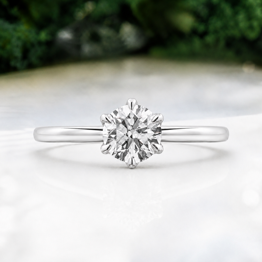 Load image into Gallery viewer, LUCCE AZALEA™ Round Natural Diamond 0.50ct H VS2 Ex GIA Platinum
