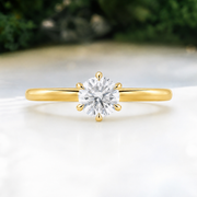 LUCCE AZALEA™ Round Natural Diamond 0.50ct I VS2 Ex GIA 18K Yellow Gold