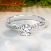 LUCCE FIORE™ Round Lab Diamond 1.01ct D VS1 Id IGI 14K White Gold