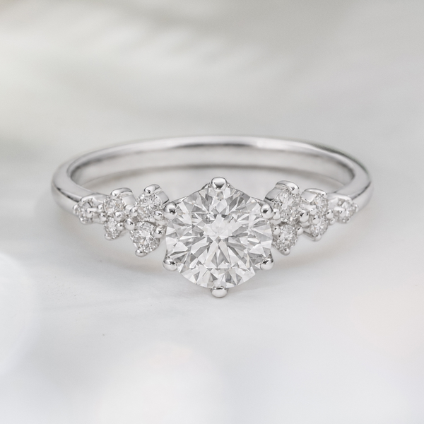 LUCCE ELLIA™ Round Lab Diamond 1.03ct D VS1 Id IGI 14K White Gold