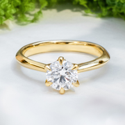 LUCCE ECUADORIAN™ Round Lab Diamond 1.03ct D VS1 Id IGI 14K Yellow Gold