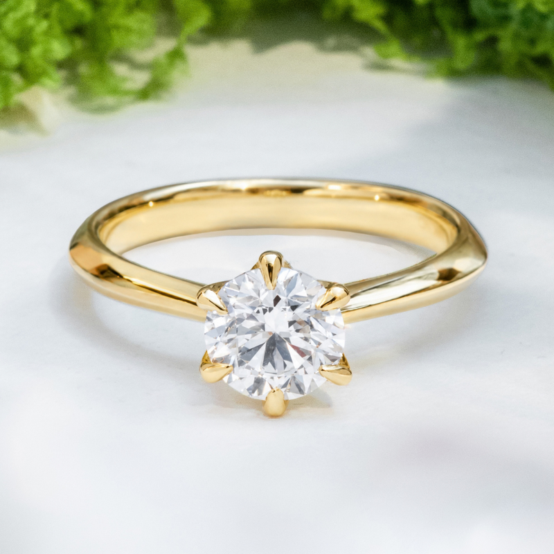 LUCCE ECUADORIAN™ Round Lab Diamond 1.03ct D VS1 Id IGI 14K Yellow Gold