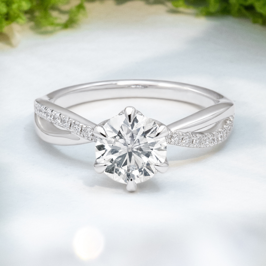 Load image into Gallery viewer, LUCCE FIORE™ Sei Round Natural Diamond 1.28ct I VS1 Ex GIA Platinum

