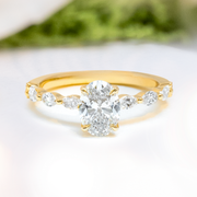 LUCCE MARCHESA™ Oval Lab Diamond 1.04ct E VVS2 IGI 14K Yellow Gold