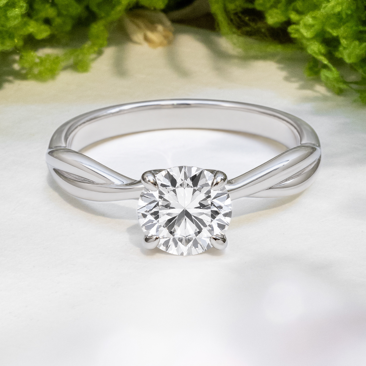 Load image into Gallery viewer, LUCCE FIORE™ Solitaire Round 1.00ct CELESTE™ Moissanite 14K White Gold
