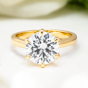 LUCCE AZALEA™ Round Lab Diamond 3.02ct E VVS2 Ex GIA 18K Yellow Gold