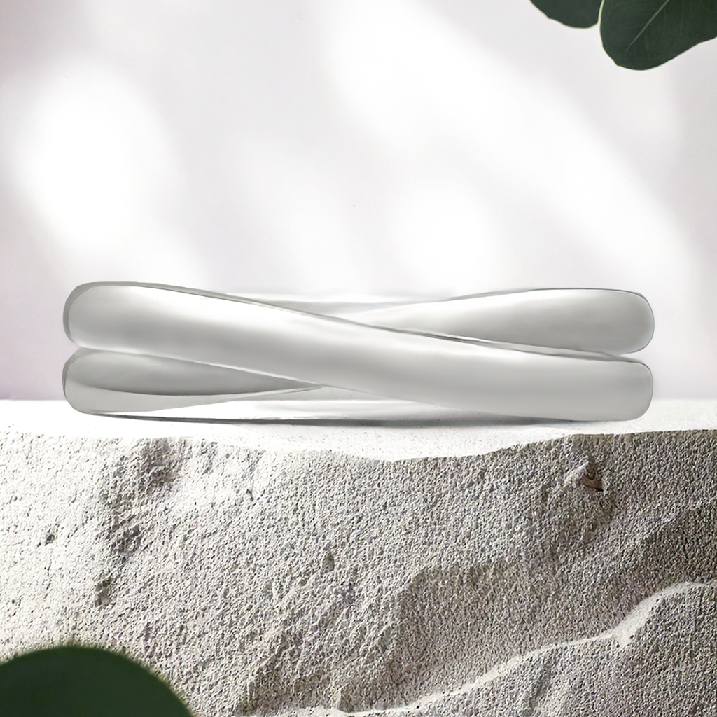 Lucce Varon Polished 5mm 14K White Gold