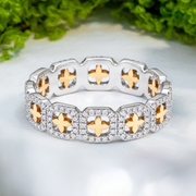 LUCCE CONSTANCE™ Elle Polished 0.48ctw Lab Diamond 18K White/Yellow Gold