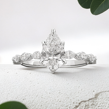 Load image into Gallery viewer, Lucce Paula Pear Lab Diamond 1.08ct D VVS2 Ex IGI 18K White Gold
