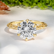LUCCE ECUADORIAN™ Fili Round Lab Diamond 3.00ct E VVS2 Id IGI 18K Yellow Gold