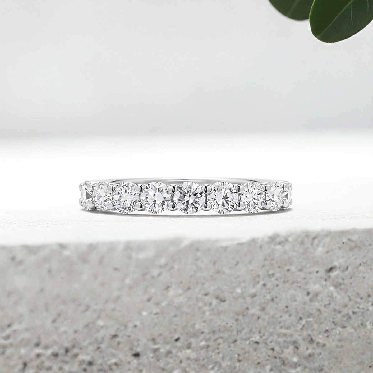 Load image into Gallery viewer, LUCCE RIVERA™ Ida 9-Stone Round 0.54ctw Natural Diamond Platinum

