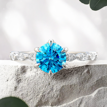 Load image into Gallery viewer, Lucce Paula Round Ocean Blue Diamond
