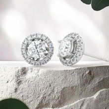 Load image into Gallery viewer, Lucce Montevalle Earrings Round Natural Diamond 0.94CTW D VS1 Ex GIA Platinum
