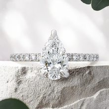 Load image into Gallery viewer, Lucce Lucia Halo Pavé Pear Diamond
