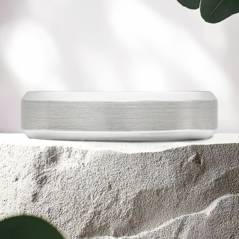 Lucce Greco Brushed 5mm 14K White Gold