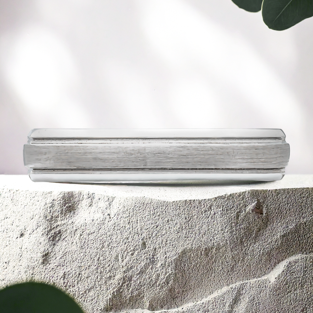 Lucce Abbraccio Brushed 4mm 14K White Gold
