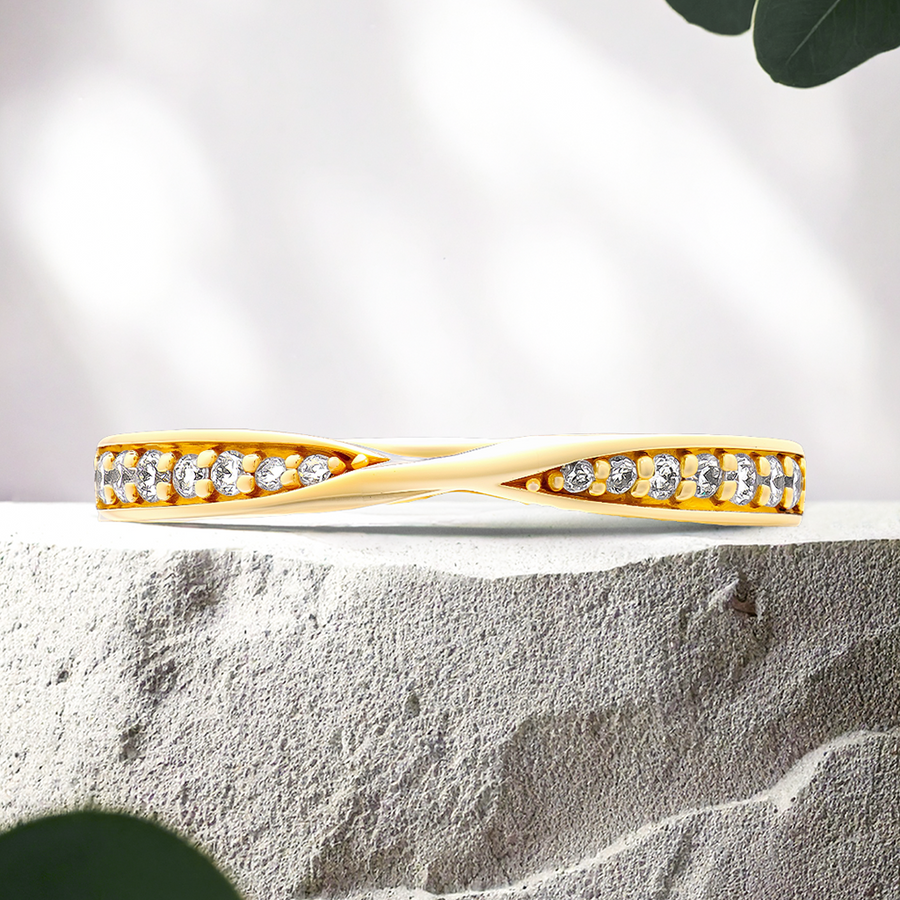 Load image into Gallery viewer, LUCCE ANGELA™ Band 0.14ctw Lab Diamond 14K Yellow Gold
