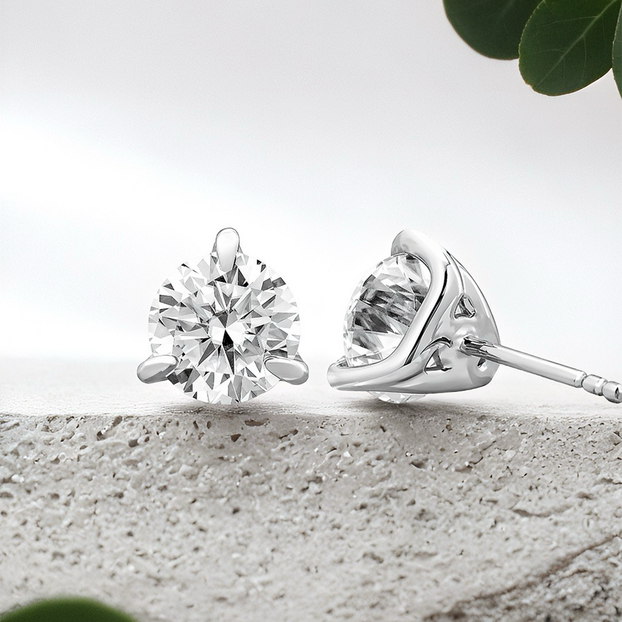 Load image into Gallery viewer, LUCCE JASMINE™ Round Stud 2.00ctw CELESTE™ Moissanite 14K White Gold
