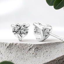 Load image into Gallery viewer, Lucce Jasmine Heart Stud 2.00ctw Premium Moissanite 14K White Gold
