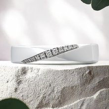 Load image into Gallery viewer, Lucce Adiel Polished 4mm 0.15CTW Lab Diamond 14K White Gold
